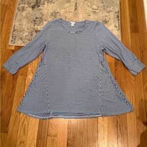 Intro. Striped Blue and White Casual Shirt